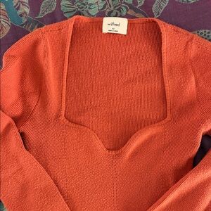 Wilfred V-Neck Sweater in Burnt Orange sz xs